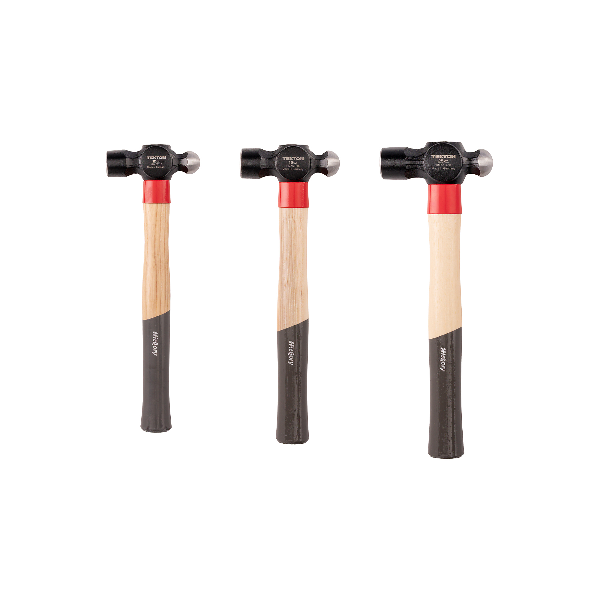 TEKTON Ball Peen Hammer Set, 3-Piece (12, 16, 25 oz.) | HMA95001